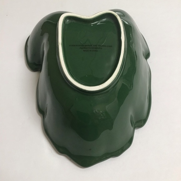 Tropical Leaf Serving Bowl Floral Spreader Green Ceramic Dip Fruit Hawaii Luau - Picture 7 of 16